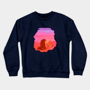 hedgehog and campfire Crewneck Sweatshirt